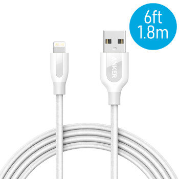 Anker A8122 PowerLine+ 6ft MFI Lightning Connector Cable - White (1.8M)