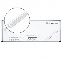 M-Bind Plastic Binding Comb - 12mm x 21 Ring, 100pcs/box, White