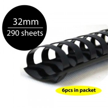 Black Plastic Binding Comb 32mm, 290sheets (6pcs/pkt)