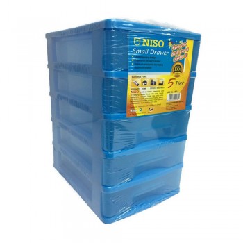NISO 5 Tier Small Drawer Blue 17 x 4.5 x 12cm