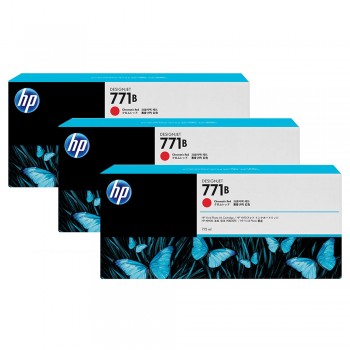HP 771B 3-pack 775-ml Chromatic Red Designjet Ink Cartridges (B6Y24A)