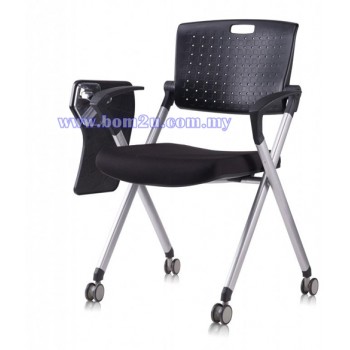 AXIS Series Foldable Training Chair With Castor, Armrest & Writing Tablet (P.P. Shell)
