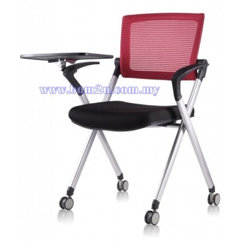AXIS Series Foldable Training Chair With Castor, Armrest & Writing Tablet (Mesh Series)