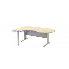 BL-66-M Melamine Woodgrain 6' Executive P-Shape Writing Table With Curve