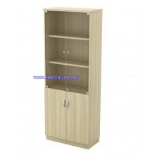 Q-YGD 21 Fully Woodgrain 5 Levels Swinging Glass Door High Cabinet With Lock