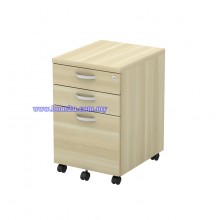 Q-YMP 3 Fully Woodgrain 2D+1F Mobile Pedestal With Lock