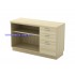 Q-YOP 7123 Fully Woodgrain Open Shelf Low Cabinet + 2D1F Fixed Pedestal