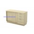 Q-YSP 7123 Fully Woodgrain Sliding Door Low Cabinet + 2D1F Fixed Pedestal