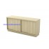 Q-YSS Fully Woodgrain Dual Sliding Door Low Cabinet With Lock