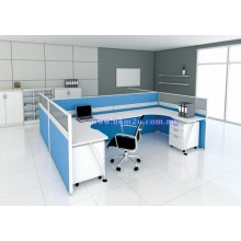 Cluster Of 4 Seater Workstation With Mono Leg (L-Shape)