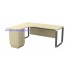 O-Series 552/652-4D Melamine Woodgrain L-shape Superior Compact Table