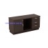 QX-Series Fully Woodgrain Fixed Pedestal + Open Shelf + Swing Door Director Side Cabinet