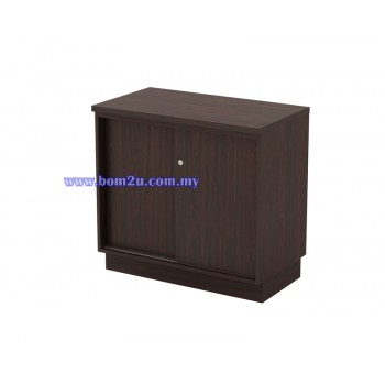 Q-YS 875/975 Fully Woodgrain Table Height Sliding Door Low Cabinet With Lock
