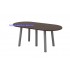 Q-Series Melamine Woodgrain Oval Shape Conference Table With Metal Pole Leg