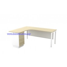 SL-Series 552/652-3D Melamine Woodgrain L-shape Superior Compact Table