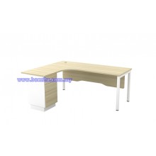 SL-Series 1515/1815-3D Melamine Woodgrain L-shape Superior Compact Table