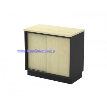 T-YS 875/975 Melamine Woodgrain Table Height Sliding Door Low Cabinet With Lock
