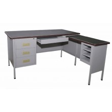 5' L-shape Steel Desk 